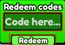 The code redeeming interface in Skibidi Battlegrounds