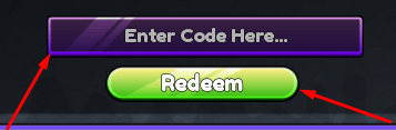 The Enter Code Here... box and Redeem button in Fight in a Streamer University