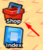 The "Shop" button in Crush for Brainrots