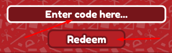 Enter code here box and Redeem button to redeem codes in Redfield Elementary School