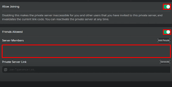 Blox Fruits private server settings