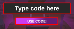 Hood Wars enter codes box and use code button