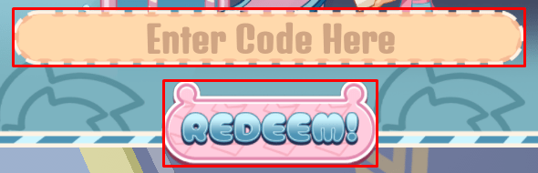 Dolly's Factory enter codes box and redeem button