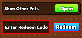 Build a Tower to Jump enter codes box and redeem button