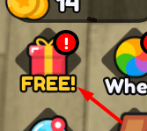 The gift icon or FREE! button in Hamster Simulator 2