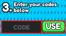 Broom Training enter codes box and use button