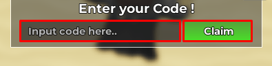 Endless Horde enter codes box and claim button