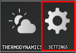 The settings button in Storm Inc.