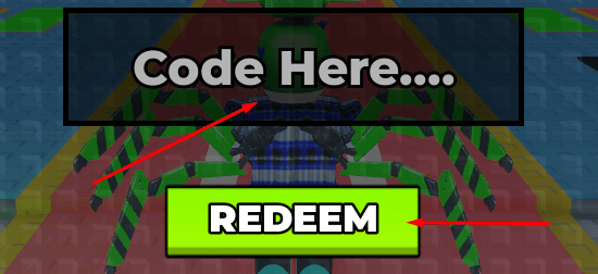 Code Here box and REDEEM button to redeem codes in Fight for Hackers