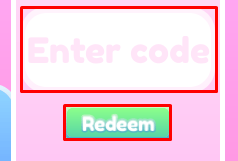 Gacha Idols enter codes box and redeem button