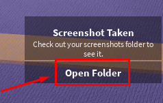 The "Open Folder" button in Roblox