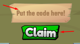 The "Put the code here" box and Claim button in Endless Boat Trip