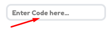 Enter Code here box to redeem codes in My University