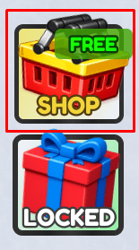 The shop button in Create a Car