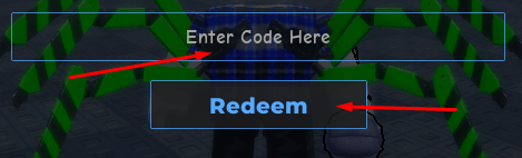 Enter Code Here box and Redeem button to redeem codes in Be The Final Boss