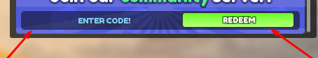 The ENTER CODE! box and REDEEM button in Wild Trap