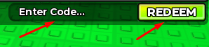 Enter Code box and REDEEM button to redeem codes in Merge a Nuke Modded!
