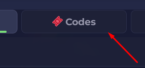 The Codes button in Lucky Box Free UGC