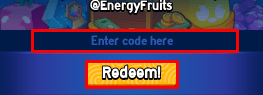 Cursed Fruits enter codes box and redeem button