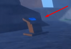 A pedestal with a blue slab in Jujutsu: Zero