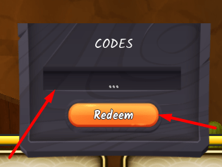 The ... box and Redeem button in Ninja Time