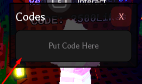 The Put Code Here box in Fantasy Arena