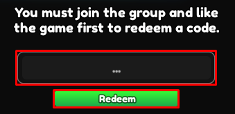 Anime Tactical Simulator enter codes box and redeem button