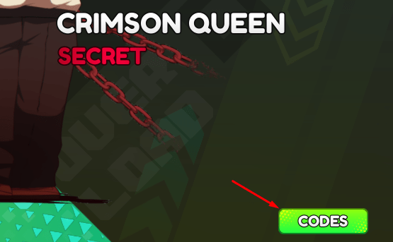 The codes button in Anime Overload