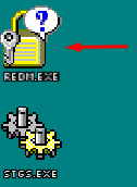 The "REDM.EXE" icon in The Dogwatching Asymmetrical