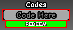 Dragon Blox GT enter codes box and redeem codes button