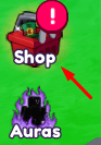 The Shop button in Aura Evolution