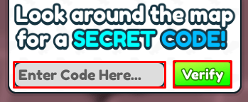 Run To Win Simulator enter codes box and verify button