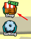 The Shop button in MEGA Sword Evolution