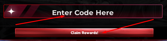 Enter Code Here box and Claim Rewards! button to redeem codes in Jujutsu Tower Defense