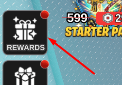 The Rewards button in AirDrop Arena