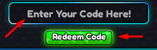The "Enter Your Code Here" box and the Redeem Code button