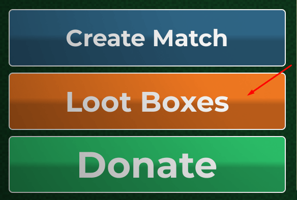 Loot Boxes button to open the redeem code section
