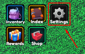 Titan Fishing settings button