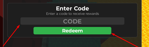 The CODE box and Redeem button in Parkour Spiral 2