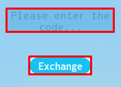 Cinnamoroll Cloud Land RP enter codes box and exchange button