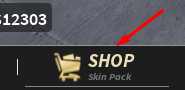 Shop button that reveals the redeem code interface