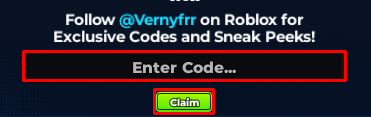 Anime Destroyers enter codes box and claim button