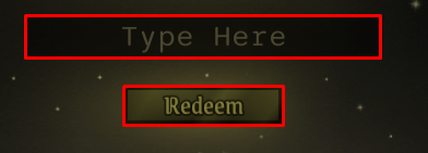 PARANORMAL enter codes box and redeem button