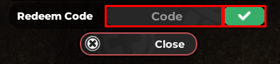 Lumber INC enter codes box and green tick icon