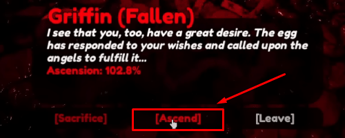 Anime Adventures Ascend button