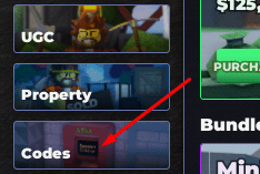 The "Codes" button in Oaklands