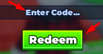 The "Enter Code" box and Redeem button in Break Pinata for Brainrots
