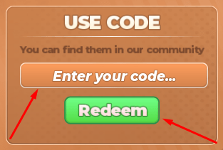 The Enter your code... box and Redeem button in Elevator of Fun