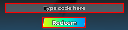 Soccer Arena enter codes box and redeem button