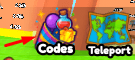 The "Codes" button in Gym Jump Race